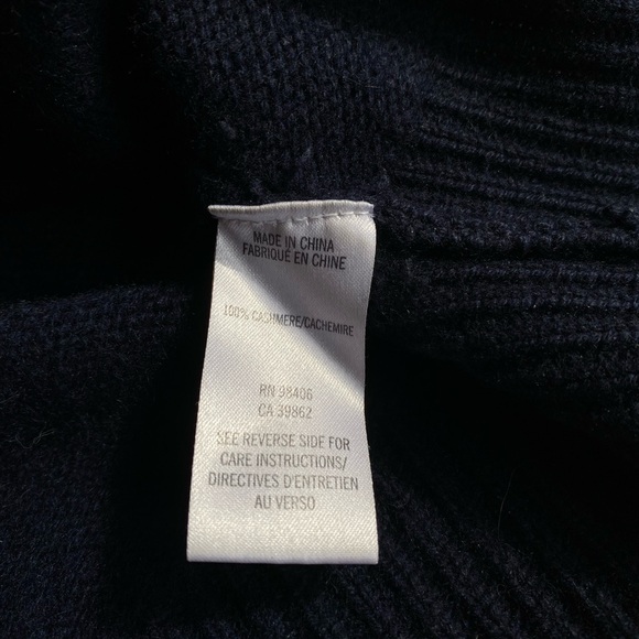 Theory Sweater Women’s Small 100% Cashmere Navy Blue Jodi B Cashmere - Picture 4 of 4